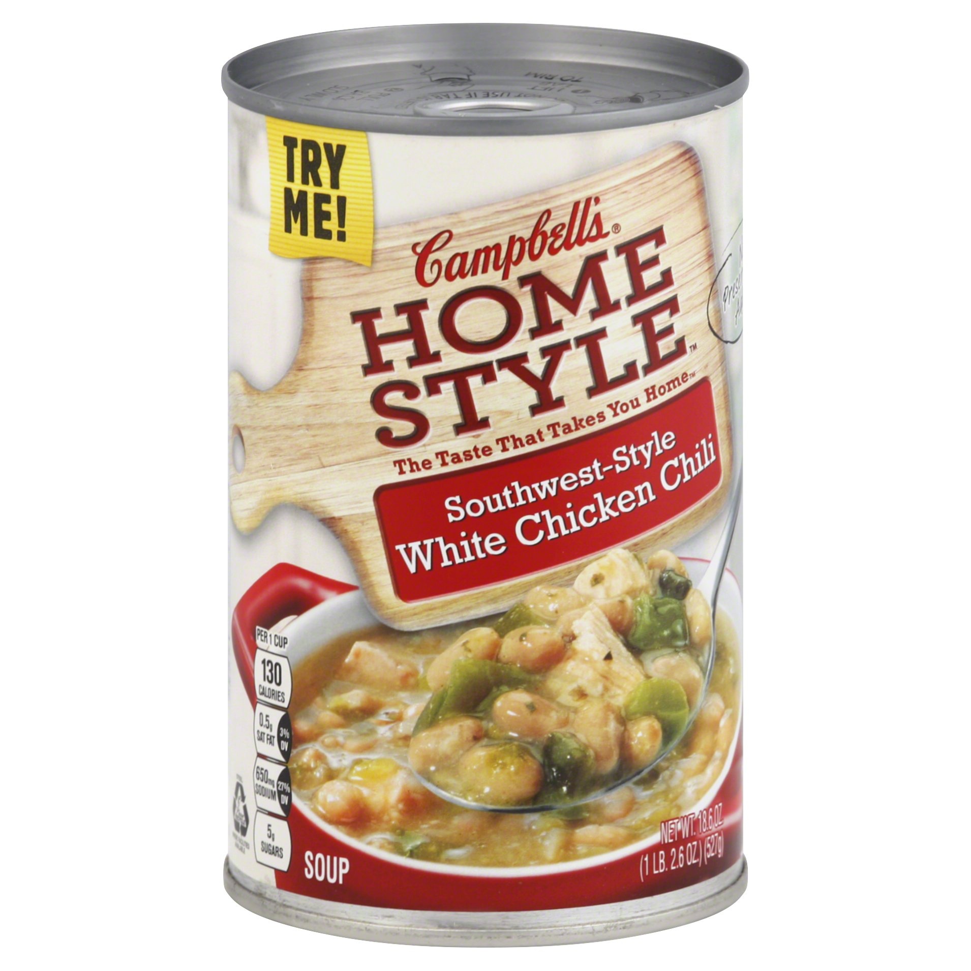 slide 1 of 1, Campbell's Homestyle Southwest-Style White Chicken Chili Soup, 18.6 oz