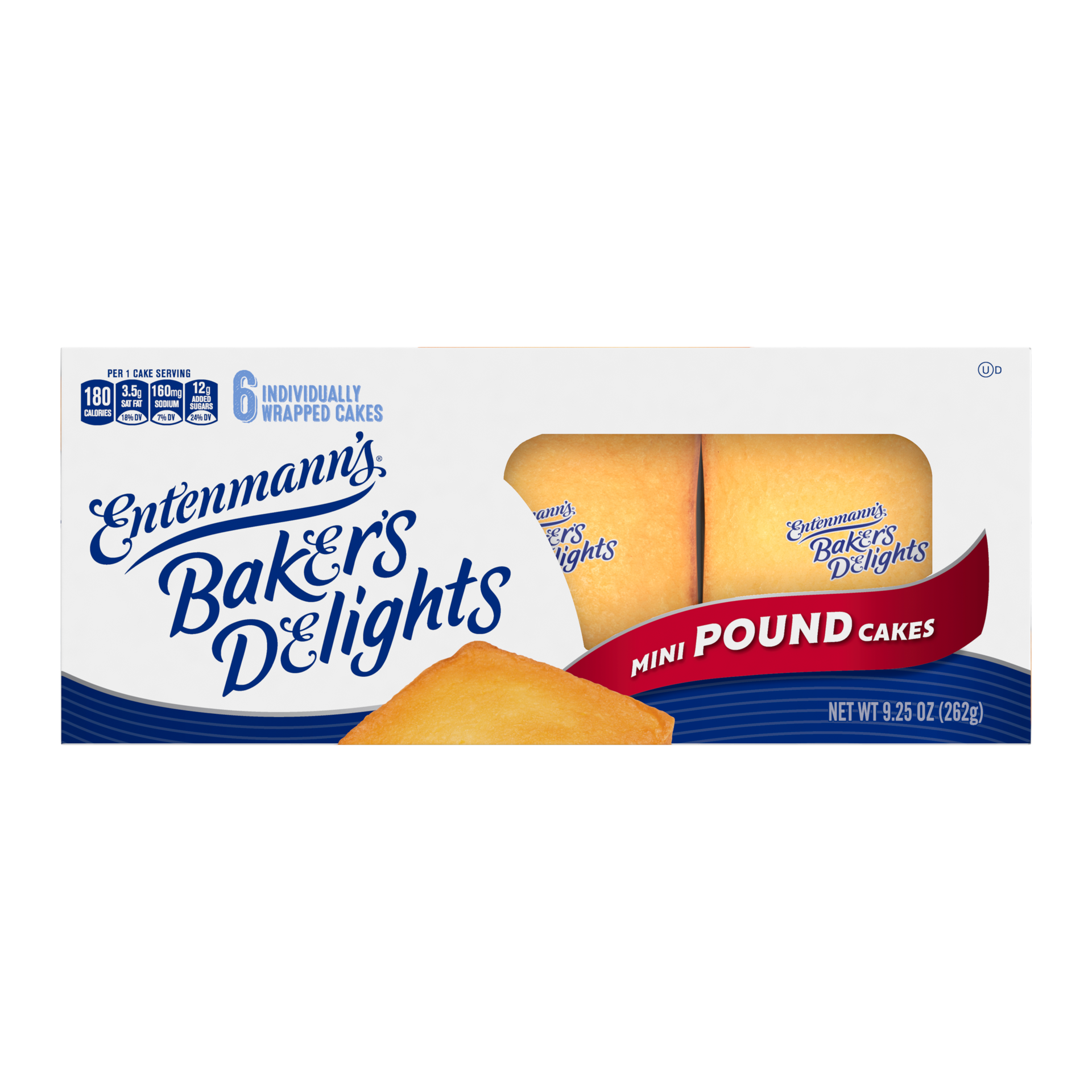 slide 1 of 243, Entenmann's Baker's Delights Butter Pound Cakes, 6 packs, Mini Pound Cakes, 9.25 oz Box, 6 ct