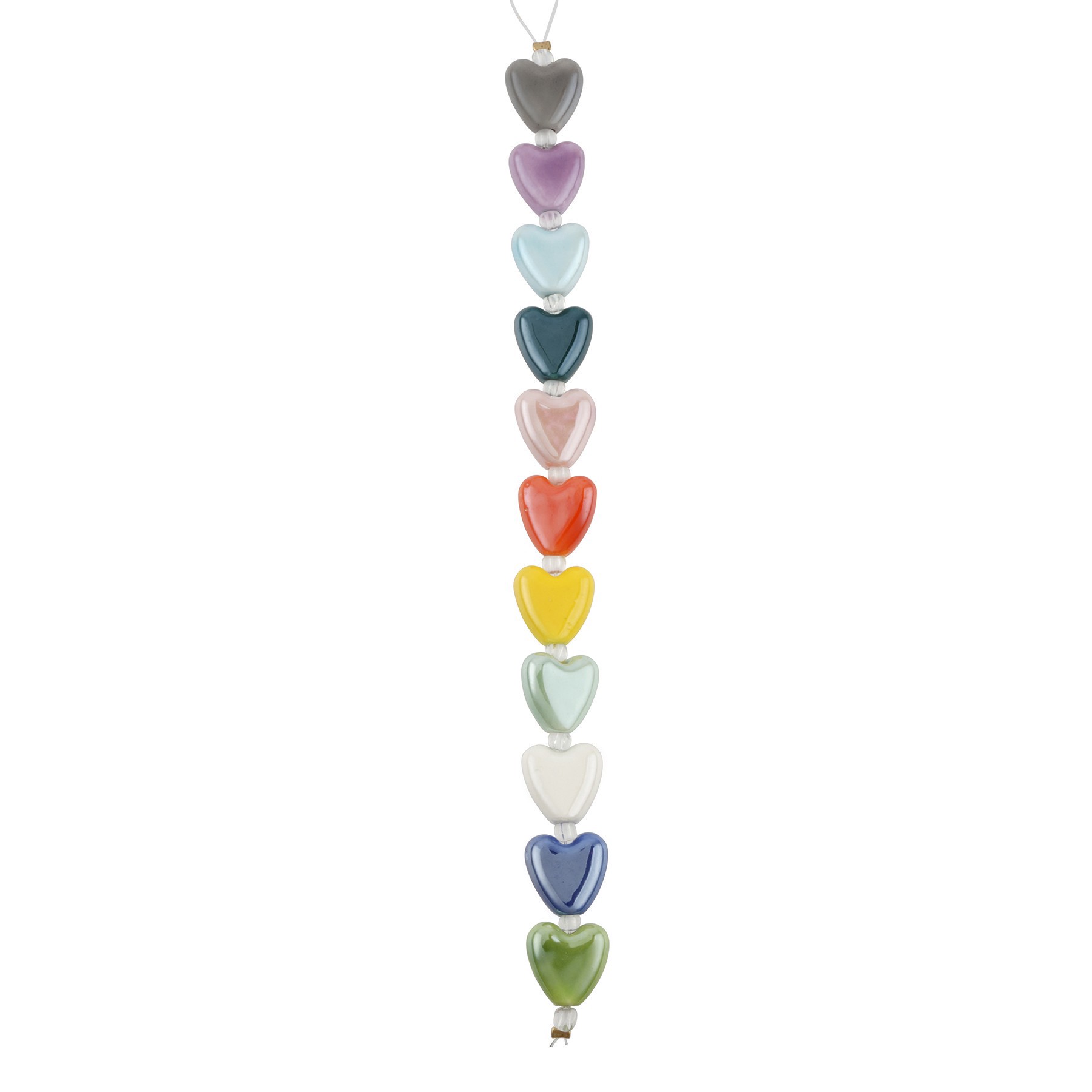 slide 2 of 3, Multicolor Ceramic Heart Beads, 14mm By Bead Landing, 14mm