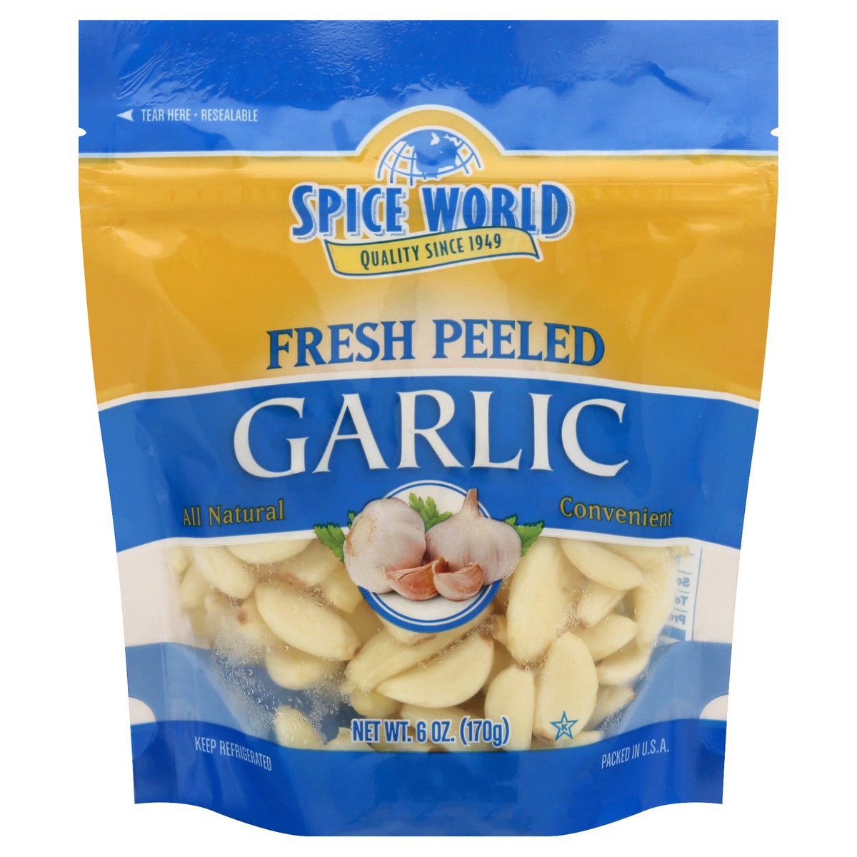 slide 7 of 13, Spice World Fresh & Peeled Garlic 6 oz, 6 oz