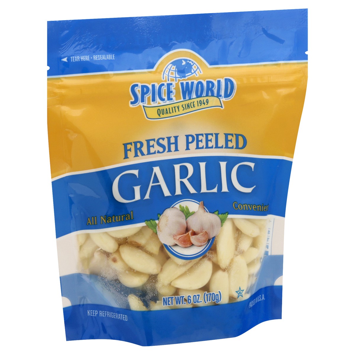 slide 11 of 13, Spice World Fresh & Peeled Garlic 6 oz, 6 oz