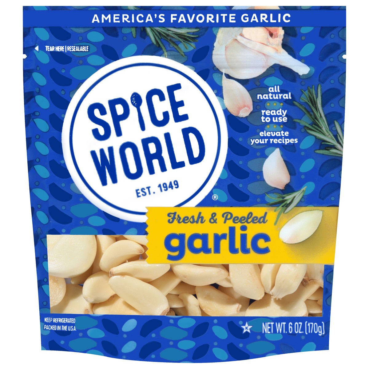 slide 1 of 13, Spice World Fresh & Peeled Garlic 6 oz, 6 oz
