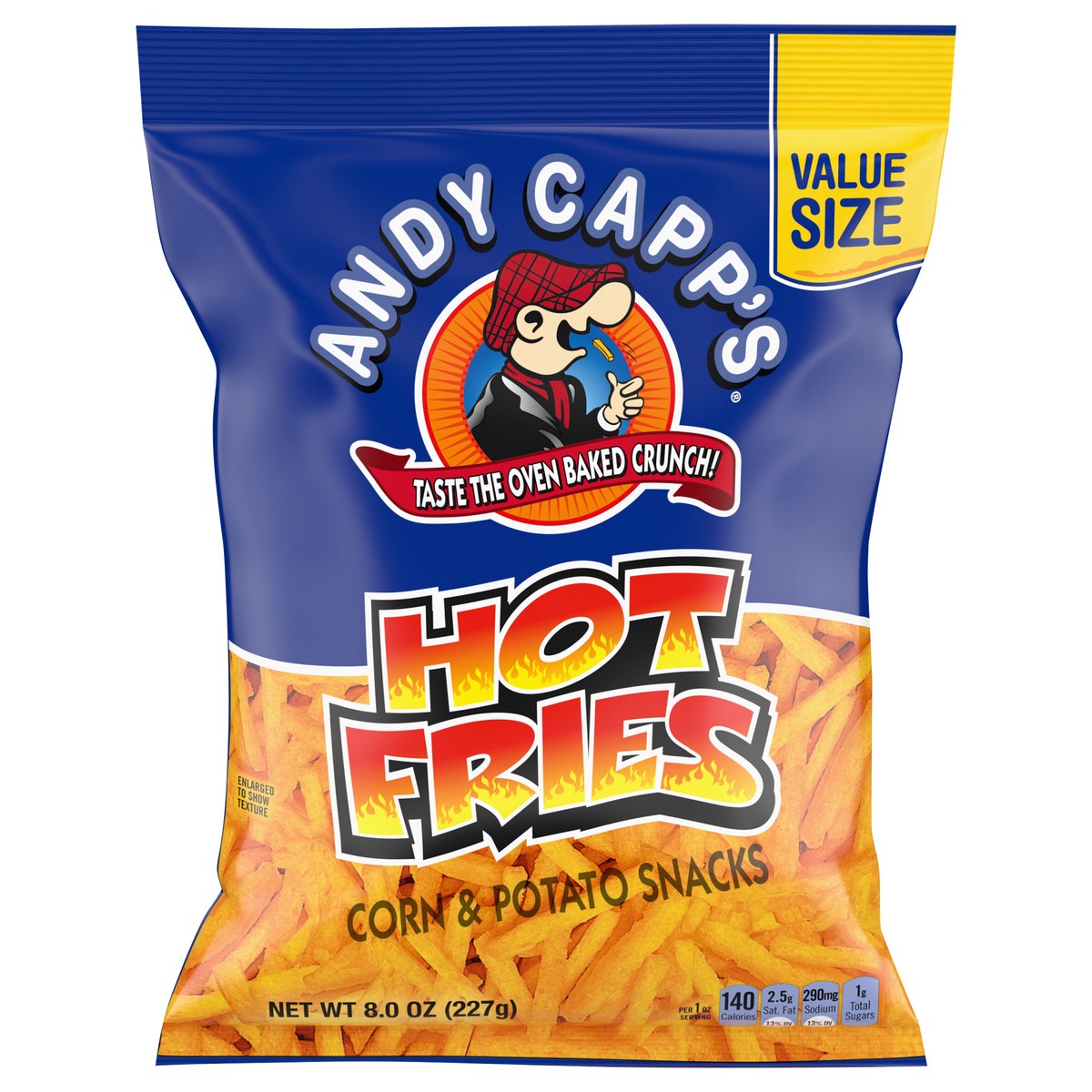 slide 1 of 5, Andy Capp's Big Bag Hot Fries, 8 oz, 8 oz