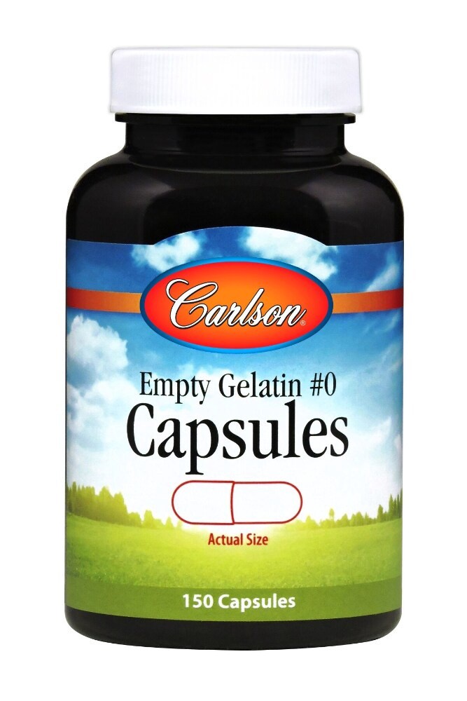 slide 1 of 2, Carlson Empty Gelatin #0 Capsules, 150 ct