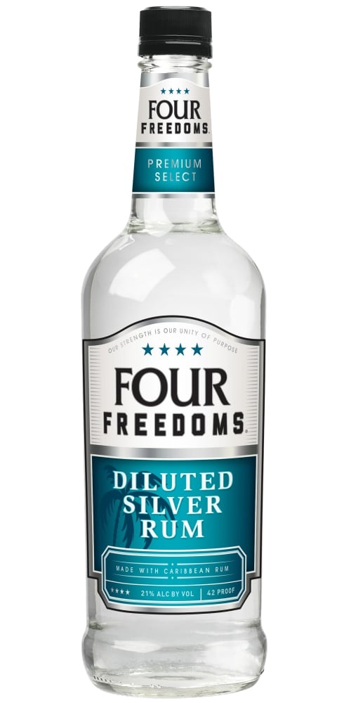 slide 1 of 1, Four Freedoms Diluted Silver White Rum, 750 ml