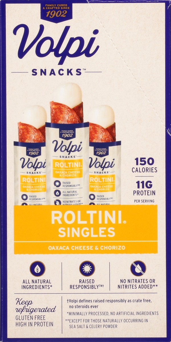 slide 6 of 13, Volpi Keto-Friendly Volpi Roltini Singles with Oaxaca & Chorizo 1.5 oz, 12 ct