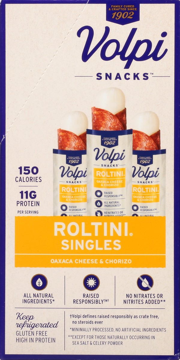 slide 5 of 13, Volpi Keto-Friendly Volpi Roltini Singles with Oaxaca & Chorizo 1.5 oz, 12 ct