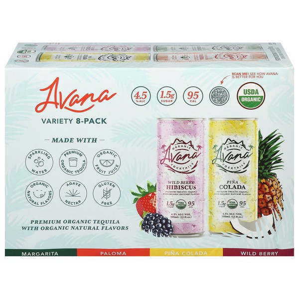 slide 1 of 1, Avana Cocktail Avana, Tequila Cocktails, Variety 8 Pack, 8 ct; 12 oz