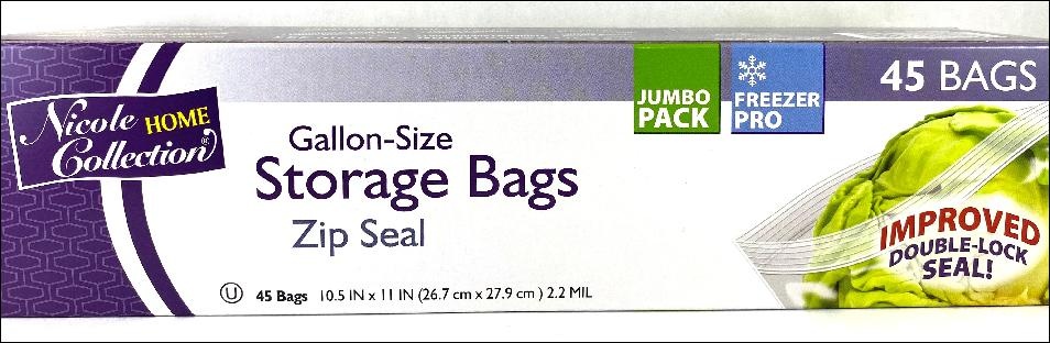 slide 1 of 1, OPI Strg Bags Zip Seal Gallon, 45 ct