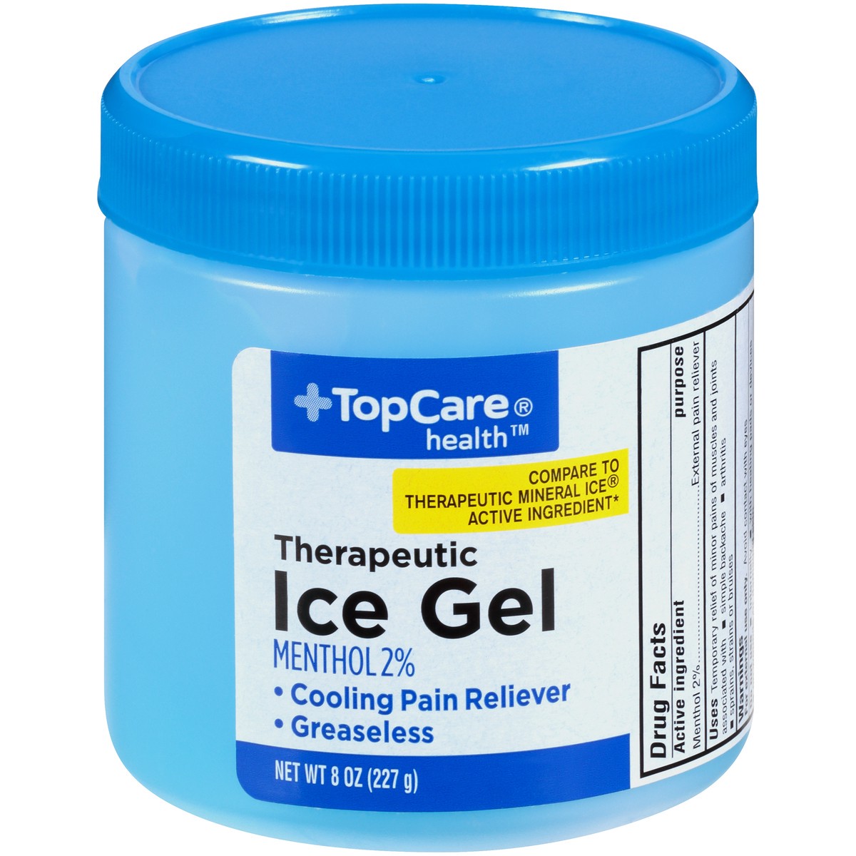 slide 1 of 9, TopCare Therapeutic Ice Gel Menthol 2%, 8 oz