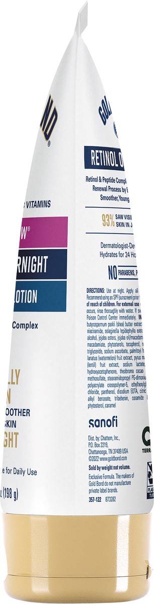slide 4 of 5, Gold Bond Age Renew Retinol Overnight Body & Face Lotion 7 oz, 7 oz