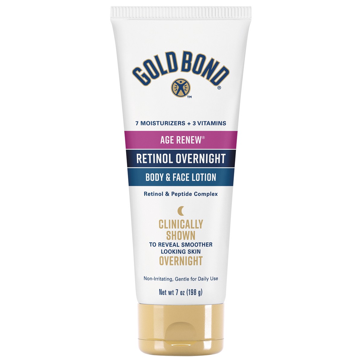 slide 1 of 5, Gold Bond Age Renew Retinol Overnight Body & Face Lotion 7 oz, 7 oz