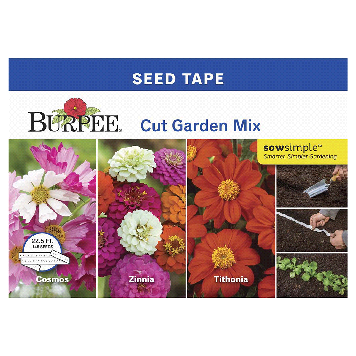 slide 1 of 5, Burpee Seed Tape Cut Garden Mix Seeds, 1 ct