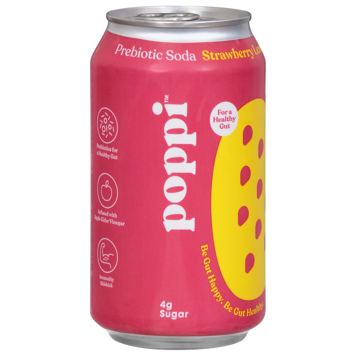 slide 2 of 9, poppi Strawberry Lemon Prebiotic Soda Can, 12oz, 12 oz