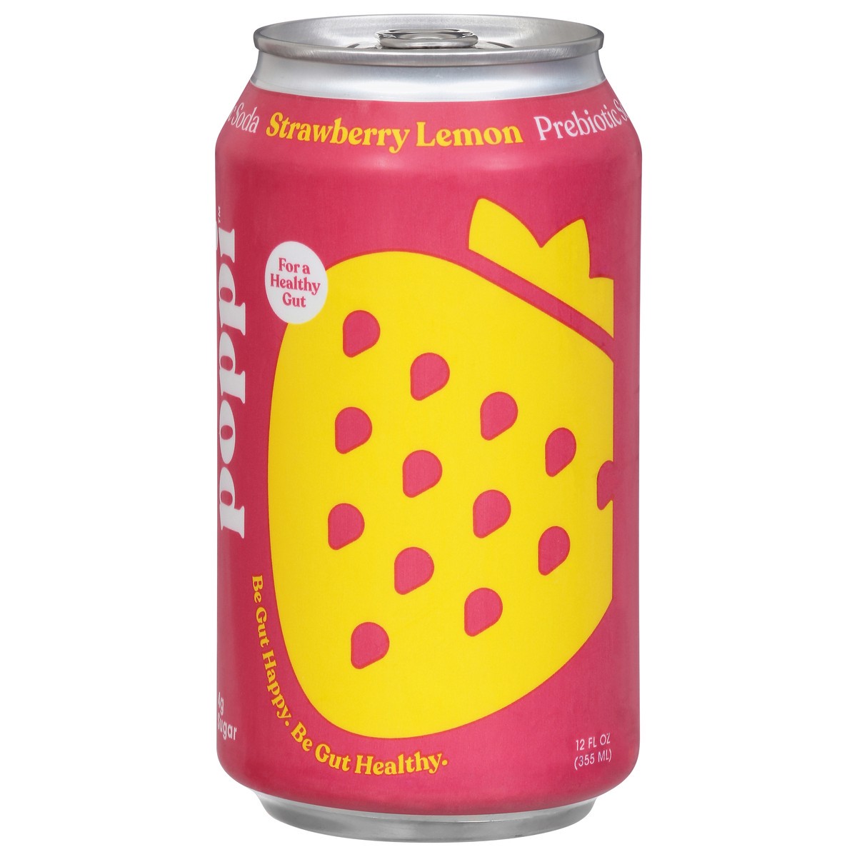 slide 7 of 9, poppi Strawberry Lemon Prebiotic Soda Can, 12oz, 12 oz