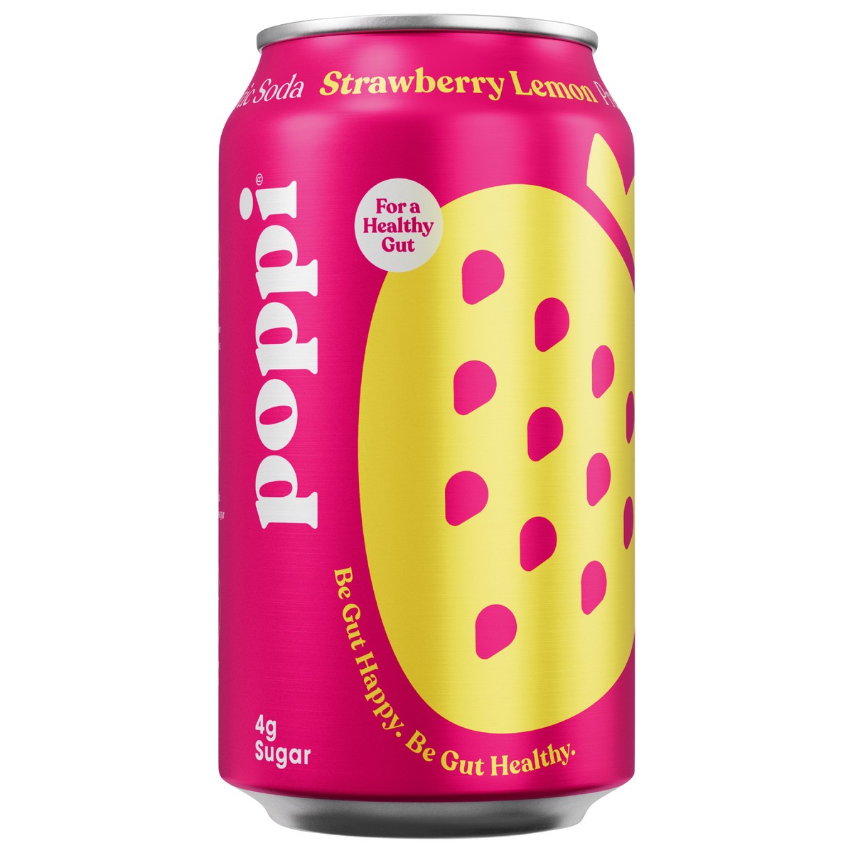 slide 1 of 9, poppi Strawberry Lemon Prebiotic Soda Can, 12oz, 12 oz