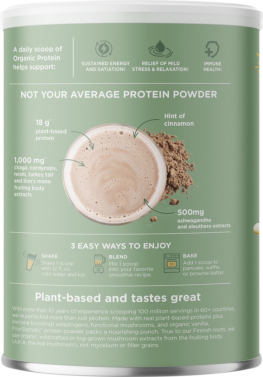 slide 4 of 4, Four Sigmatic Unflavored Organic Plant-based Protein, 16.9 oz