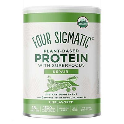 slide 1 of 1, Four Sigmatic Plant-Based Protein With Superfoods Unflavored, 16.9 oz