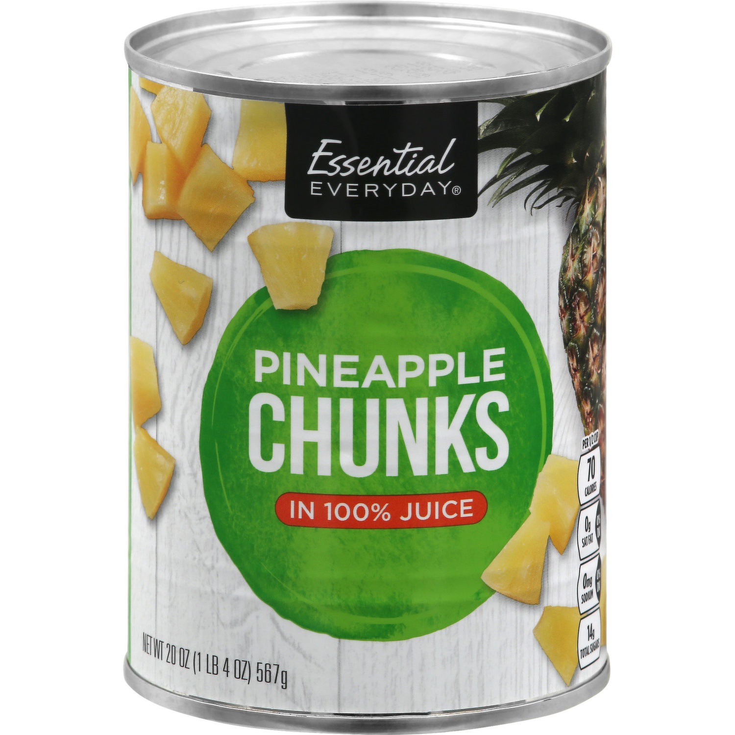 slide 1 of 1, Essential Everyday Chunk Pineapple, 20 oz