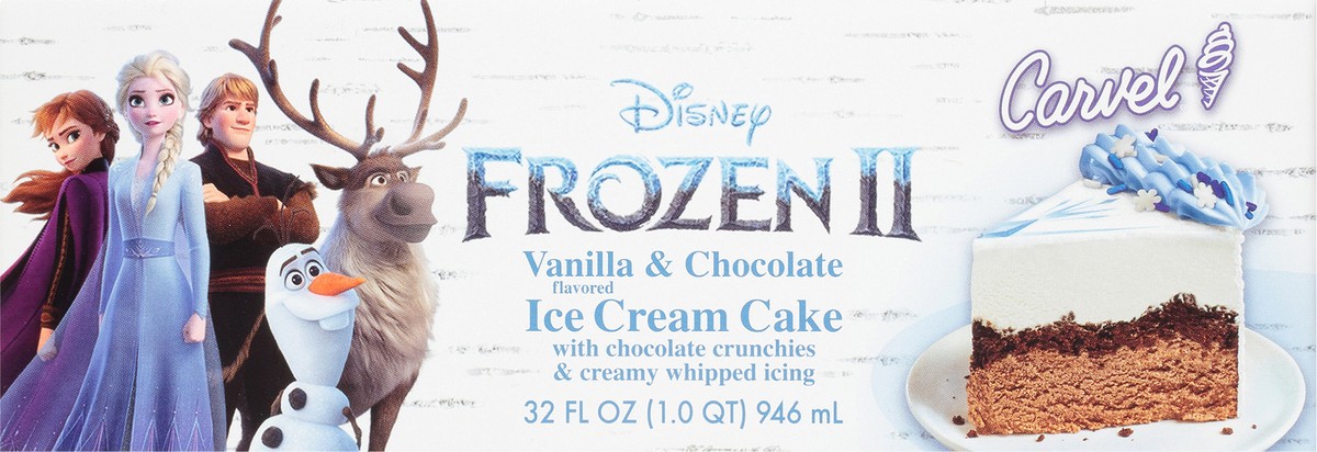 slide 7 of 12, Carvel Disney Frozen II Vanilla & Chocolate Ice Cream Cake 32 fl. oz. Box, 32 fl oz