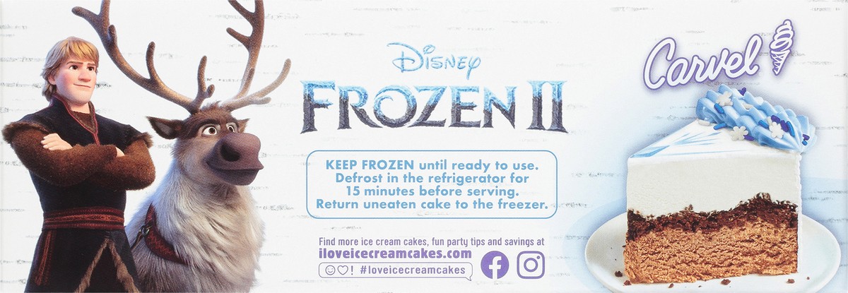 slide 11 of 12, Carvel Disney Frozen II Vanilla & Chocolate Ice Cream Cake 32 fl. oz. Box, 32 fl oz