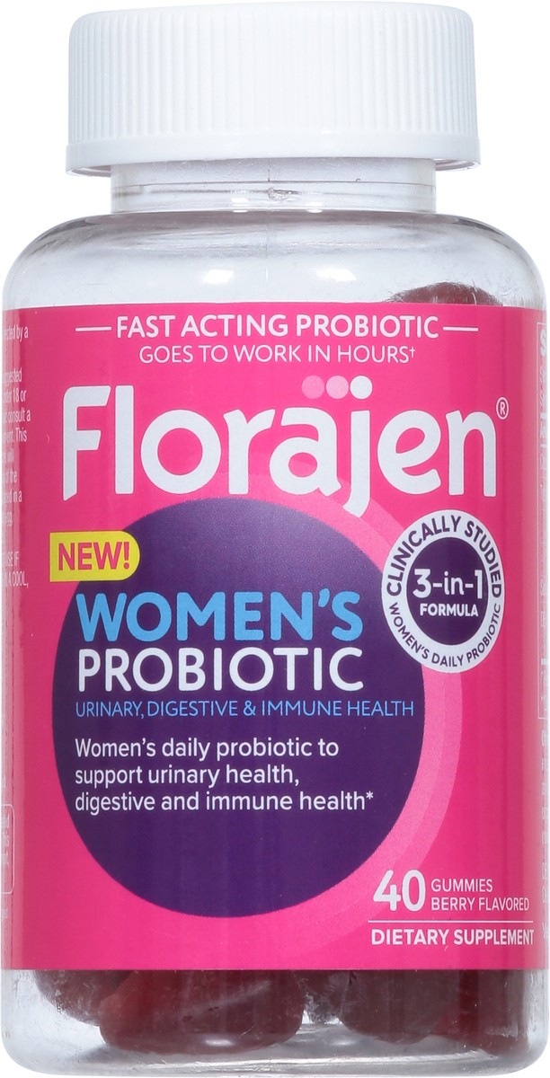 slide 5 of 14, Florajen Womens Berry Flavored Women's Probiotic 40 Gummies, 40 ct