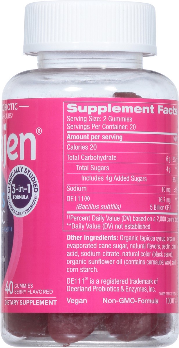 slide 9 of 14, Florajen Womens Berry Flavored Women's Probiotic 40 Gummies, 40 ct