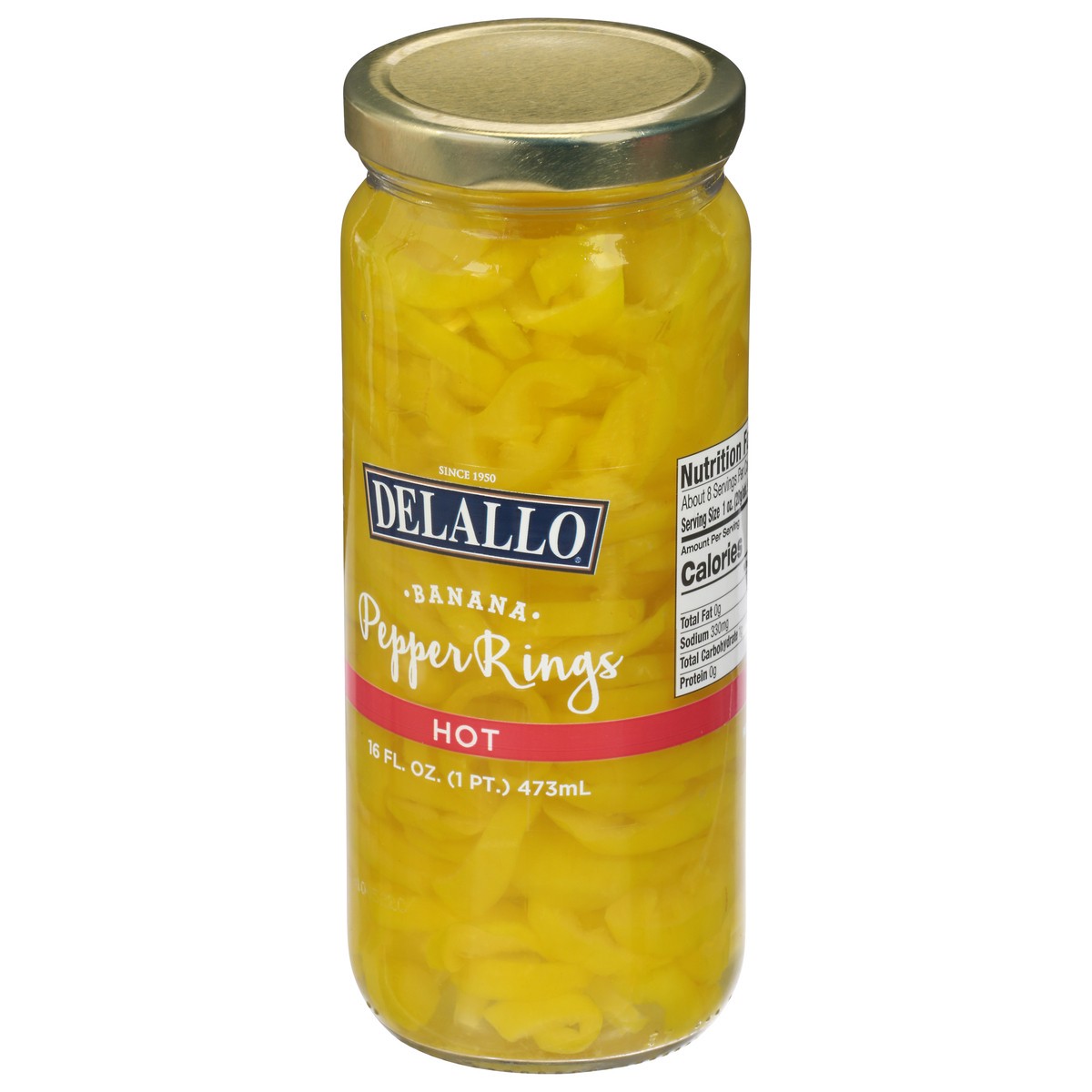 slide 2 of 9, DeLallo Hot Banana Pepper Rings 16 fl oz, 16 fl oz