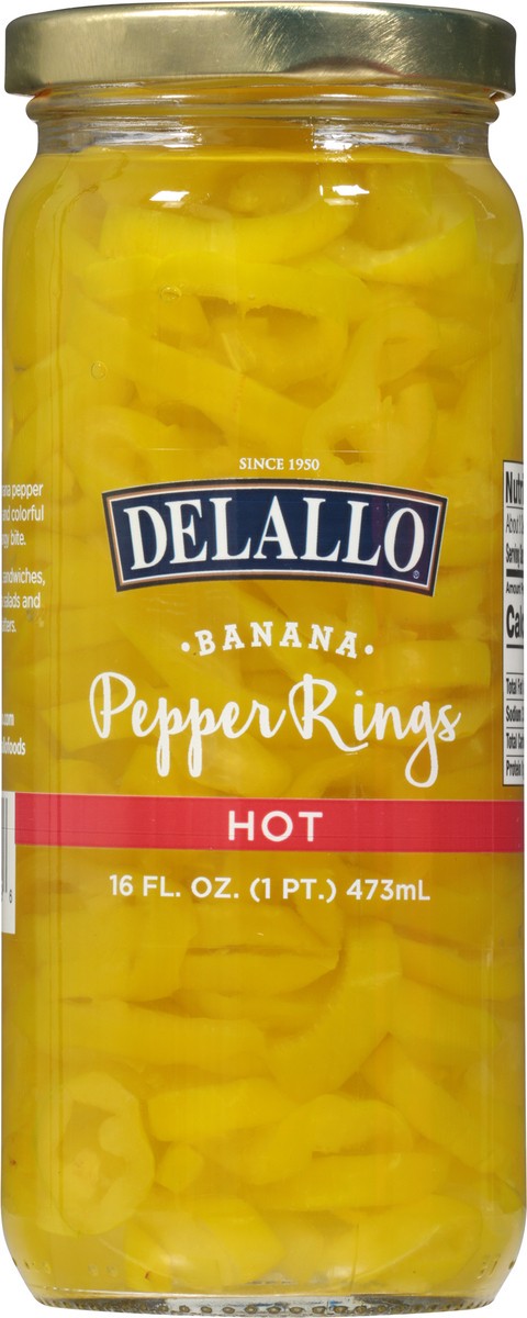 slide 9 of 9, DeLallo Hot Banana Pepper Rings 16 fl oz, 16 fl oz