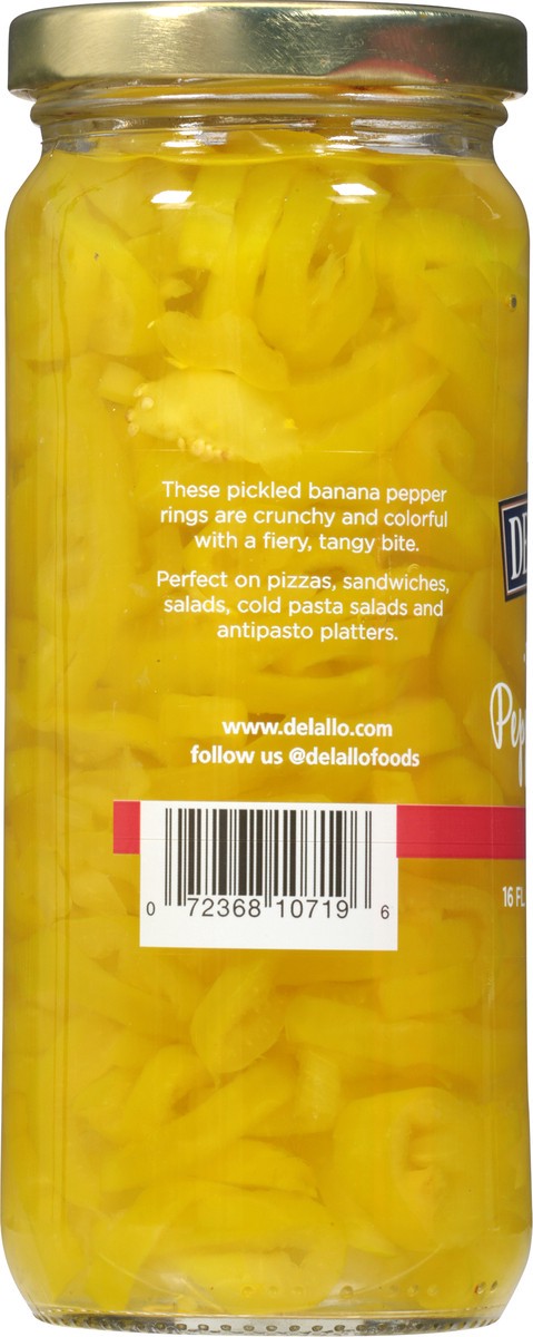 slide 4 of 9, DeLallo Hot Banana Pepper Rings 16 fl oz, 16 fl oz