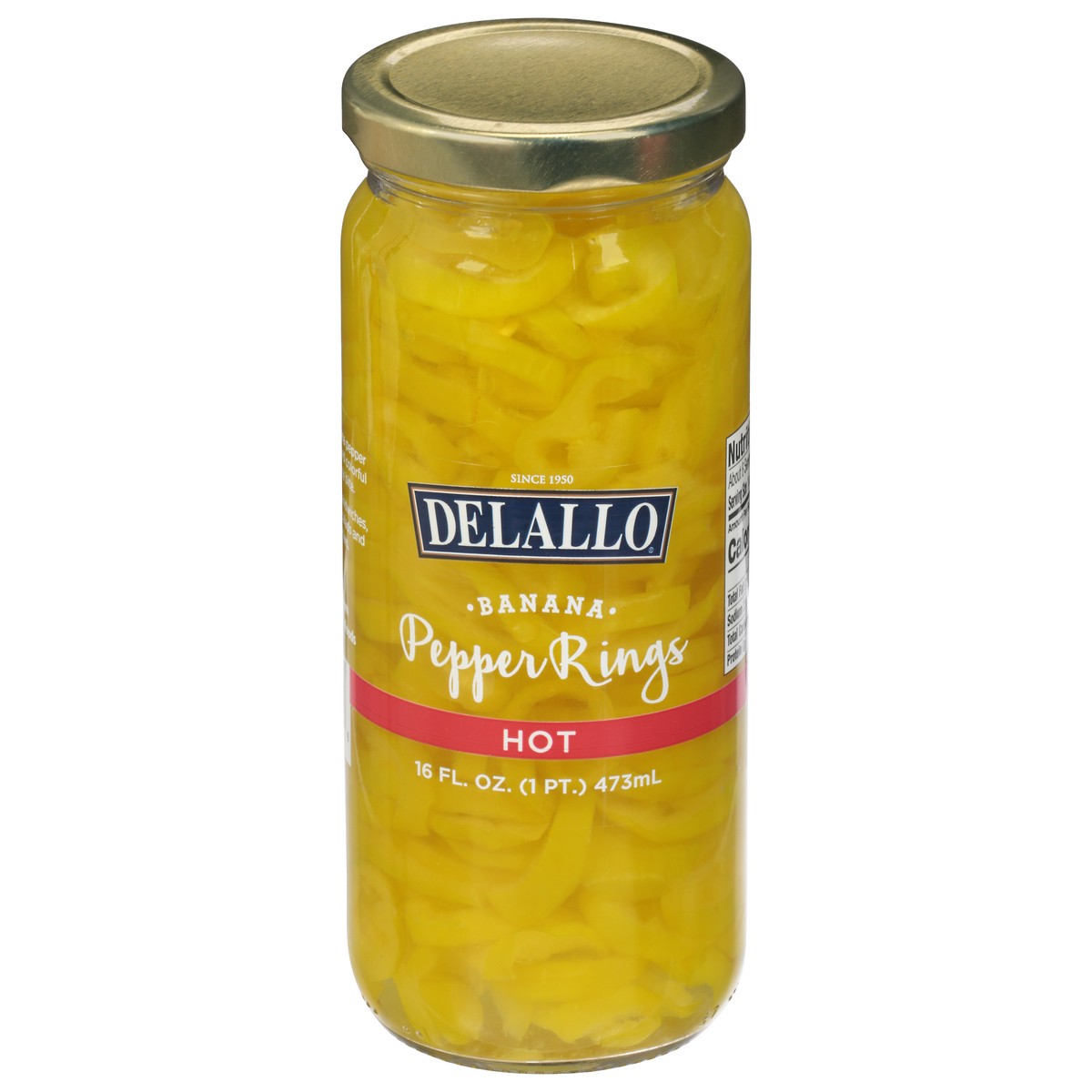 slide 1 of 9, DeLallo Hot Banana Pepper Rings 16 fl oz, 16 fl oz