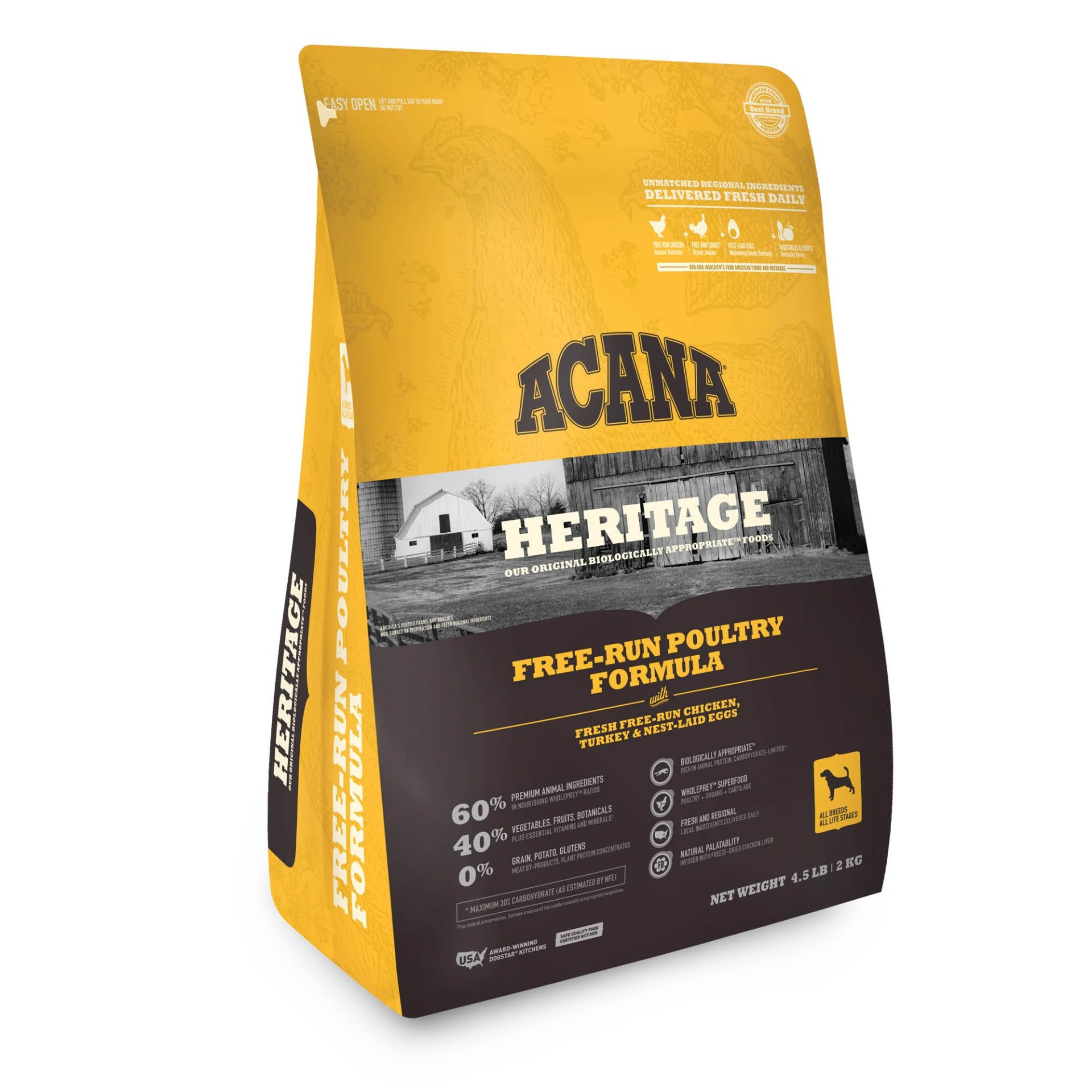 slide 1 of 1, ACANA Free-run Poultry Dry Dog Food, 4.5 lb