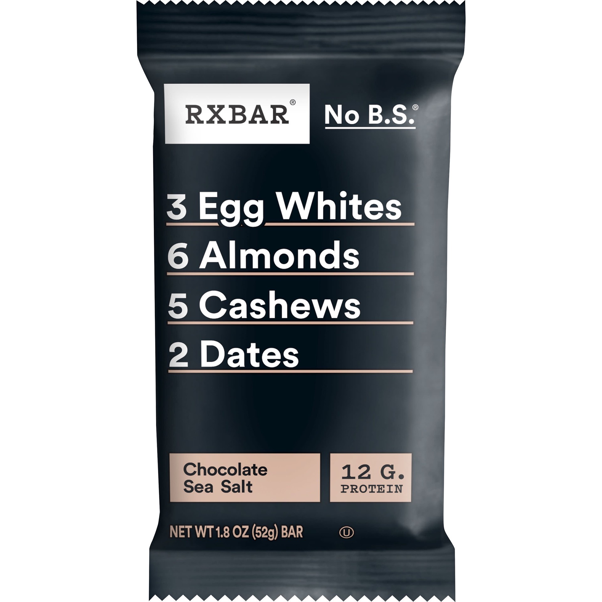 slide 1 of 5, RXBAR Protein Bars, Protein Snack, Snack Bars, Chocolate Sea Salt, 1.8oz Bar, 1 Bar, 1.8 oz