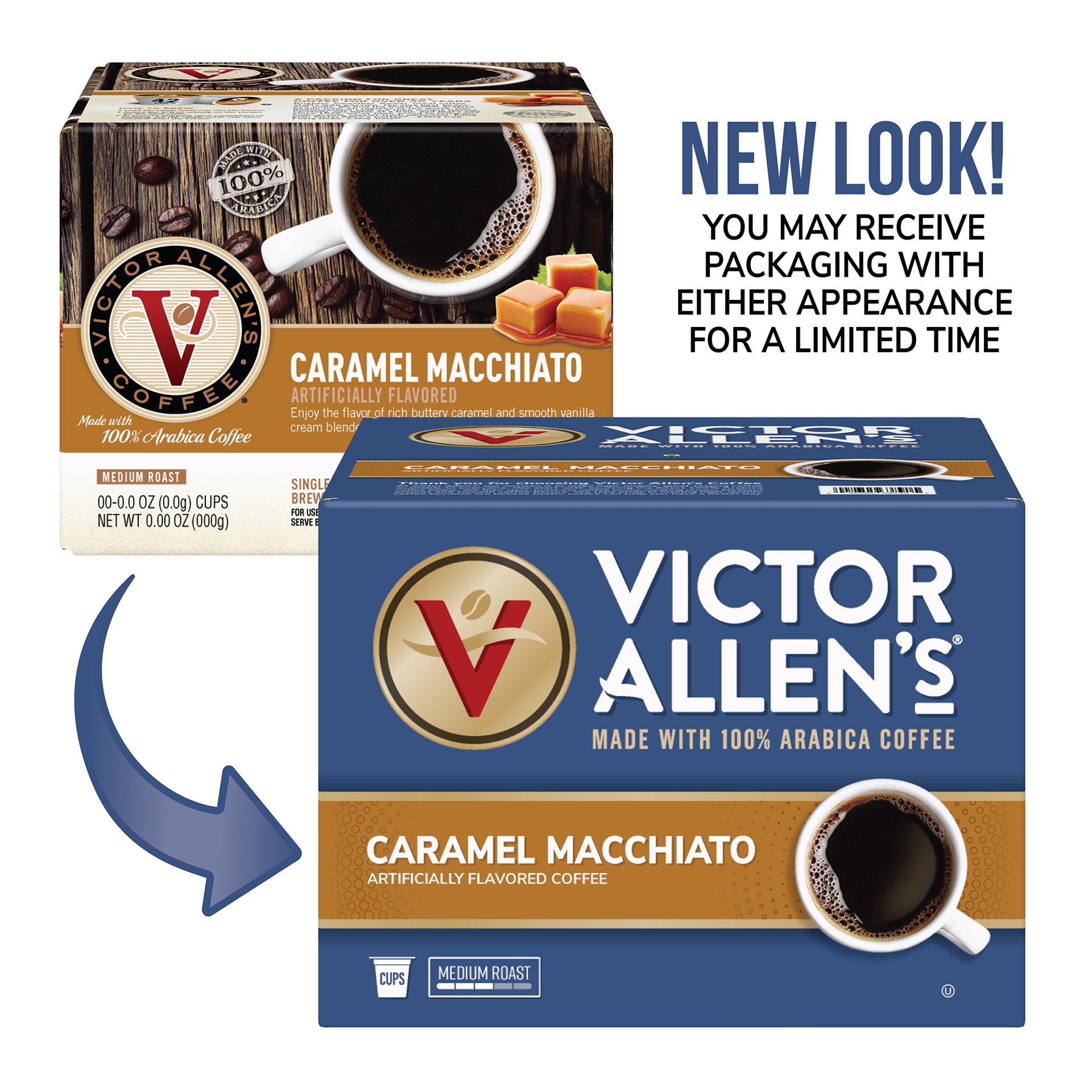 slide 5 of 5, Victor Allen's Coffee Caramel Macchiato Flavored, Medium Roast, , Single Serve Coffee Pods for Keurig K-Cup Brewers - 42 ct, 42 ct