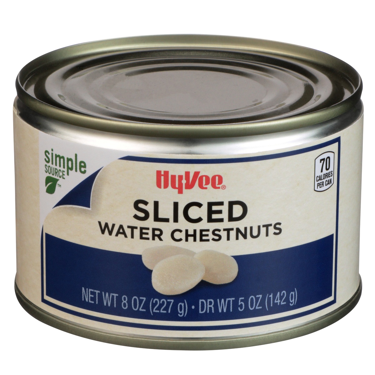 slide 1 of 1, Hy-vee Sliced Water Chestnuts, 8 oz