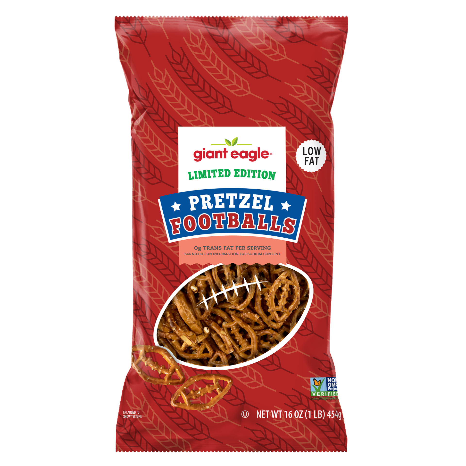 slide 1 of 1, Ge Football Pretzels, 16 oz