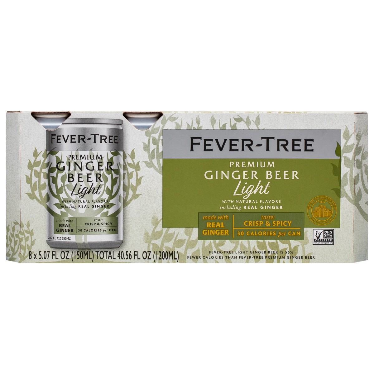 slide 1 of 9, Fever-Tree Premium Light Ginger Beer 8 - 5.07 fl oz Cans, 8 ct