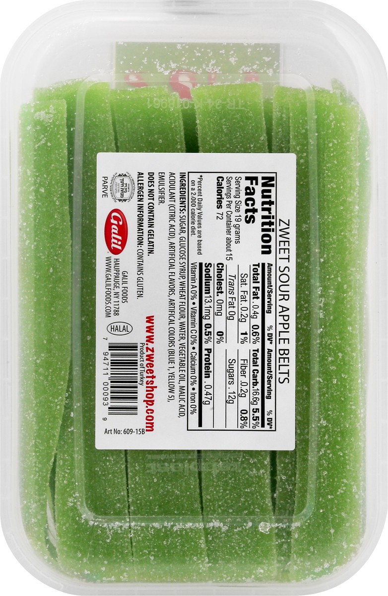 slide 5 of 9, Zweet Sour Belts Green Apple Tray, 10 oz