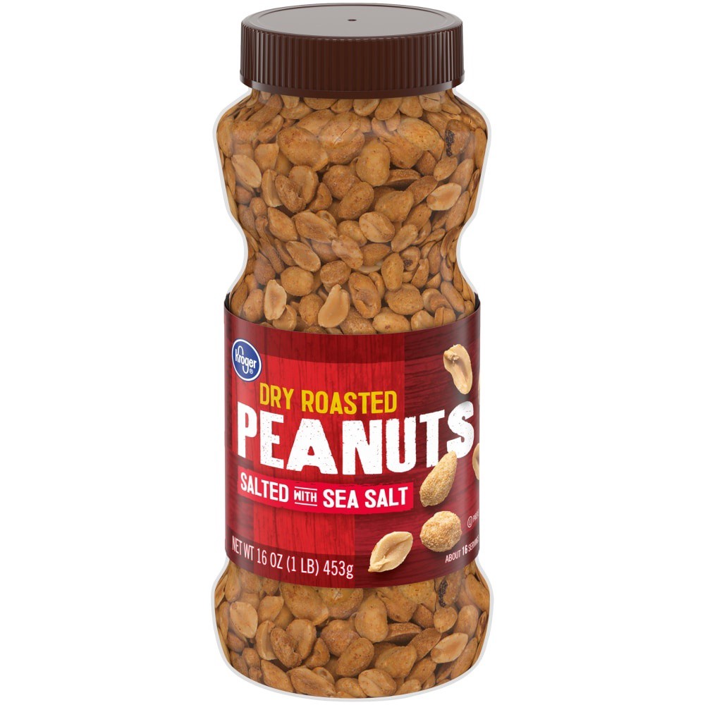 slide 1 of 5, Kroger Salted Dry Roasted Peanuts, 16 oz