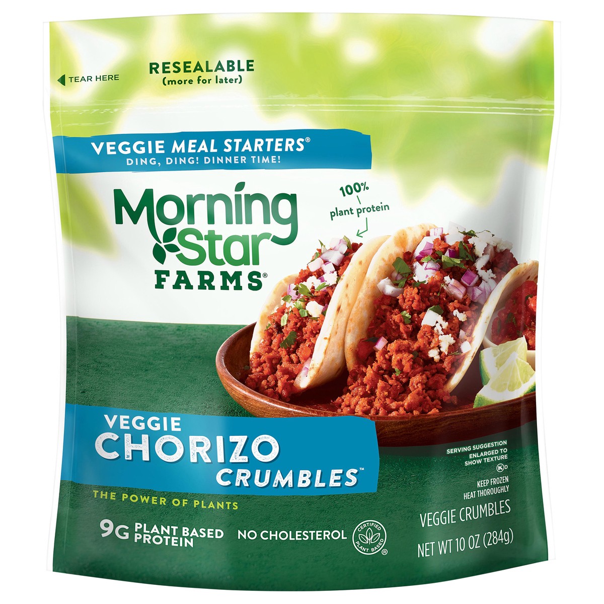slide 2 of 8, MorningStar Farms Meal Starters Veggie Crumbles, Meatless Chorizo, 10 oz, Frozen, 10 oz