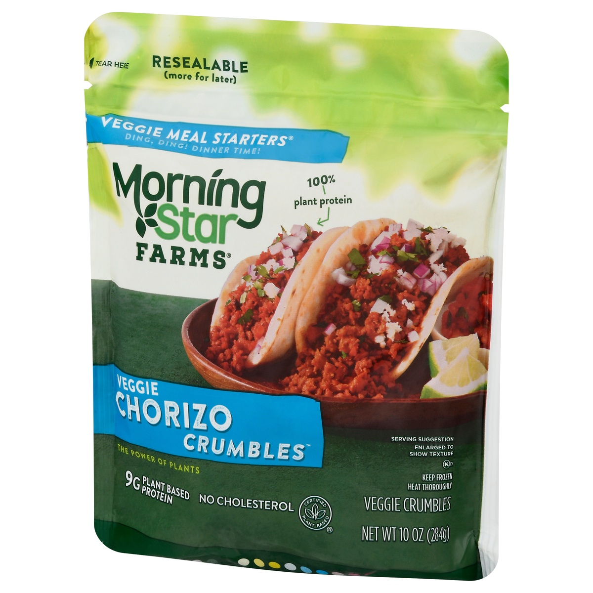 slide 3 of 11, MorningStar Farms Meal Starters Crumbles, Plant Based Protein Vegan Meat, Meatless Chorizo, 10 oz