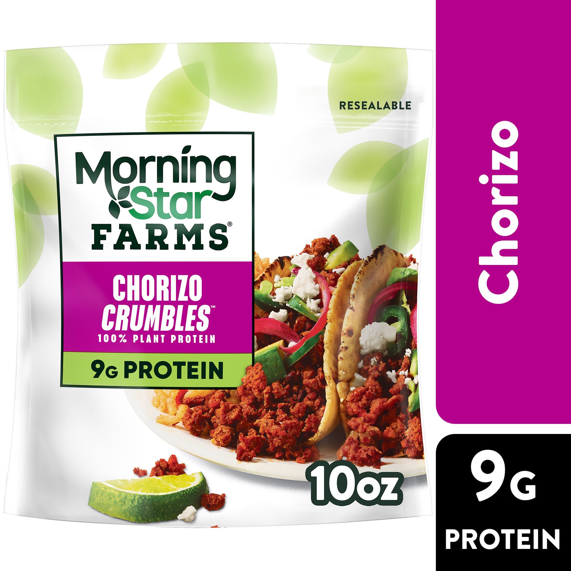 slide 1 of 8, MorningStar Farms Plant Based Crumbles, Vegan Meat, Chorizo, 10oz, 10 oz