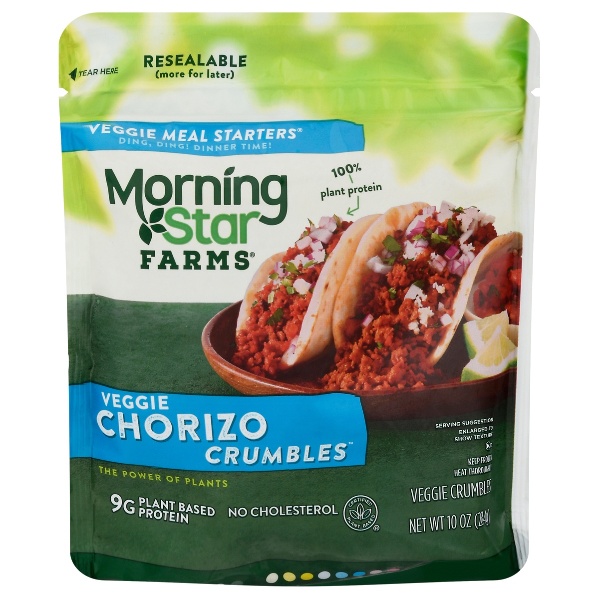 slide 11 of 11, MorningStar Farms Meal Starters Crumbles, Plant Based Protein Vegan Meat, Meatless Chorizo, 10 oz