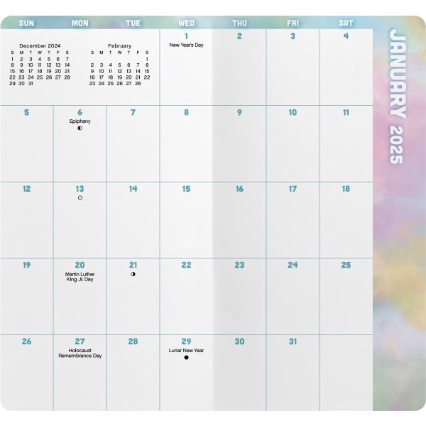 slide 5 of 8, 2025-2026 Dateworks Monthly Pocket Planner, 3-1/2"" X 6-1/2"", Tie-Dye, January To December, 1 ct