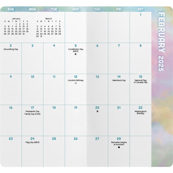 slide 8 of 8, 2025-2026 Dateworks Monthly Pocket Planner, 3-1/2"" X 6-1/2"", Tie-Dye, January To December, 1 ct