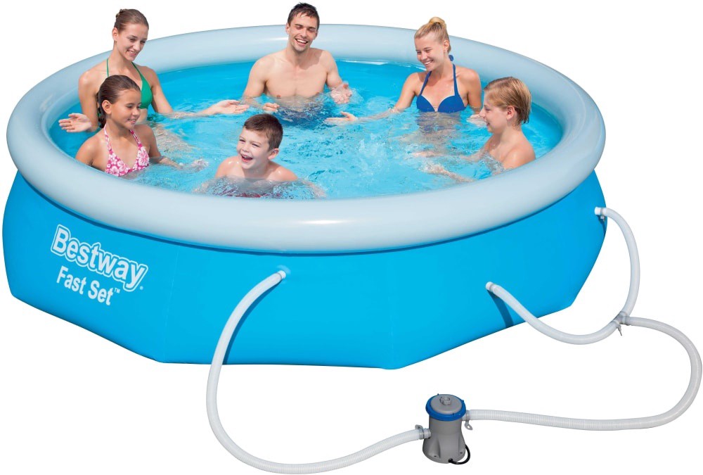 slide 4 of 4, Bestway Fast Set Pool with Pump, 12 ft