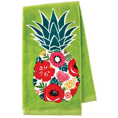 slide 1 of 1, Haven & Key Pineapple Summer Fabric Kitchen Towel, 1 ct