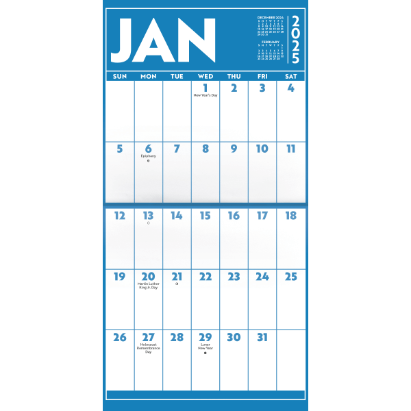 slide 3 of 6, Dateworks 2025 Large Print 16 Month Wall Calendar by Trends International, 1 ct