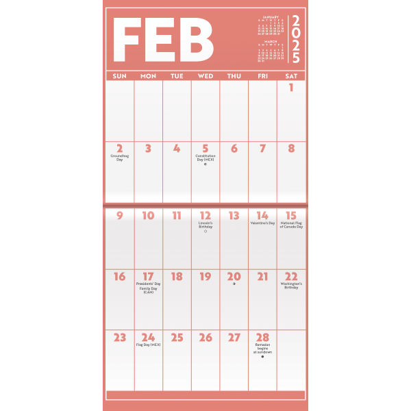 slide 4 of 6, Dateworks 2025 Large Print 16 Month Wall Calendar by Trends International, 1 ct
