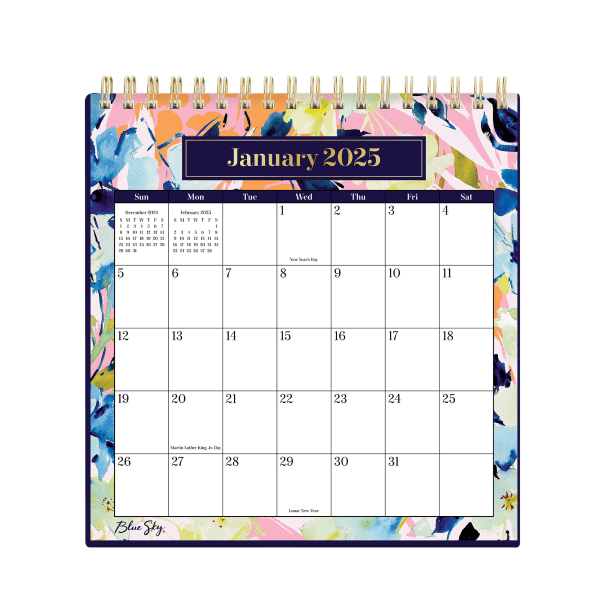 slide 2 of 2, 2025 Blue Sky Monthly Desk Calendar With Stand, 6-1/16"" X 6-3/8"", Millie Pink, January To December, 150048, 1 ct